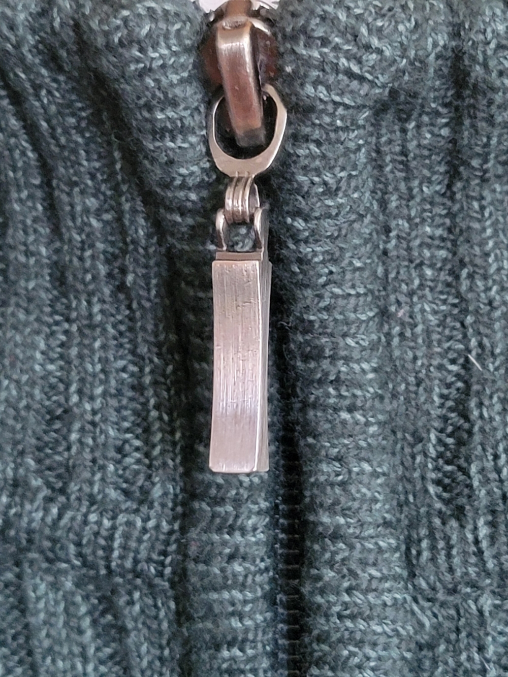 Liz Claiborne Sport Forest Green Ribbed Zip-Up Cardigan Size M - Picture 6 of 7